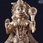 Pure Brass Standing Hanuman Ji Idol | 8.2" x 3.5" x 3" (20.8 x 8.9 x 7.6 cm) | Premium Temple Grade Art | Divine Protection Murti | Sacred Collection